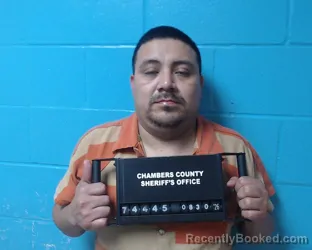 Mugshot of Carlos Morales booked in Chambers County, Texas on August 30, 2026