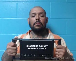 Mugshot of Jesus Fidencio Vasquez booked in Chambers County, Texas on August 31, 2026
