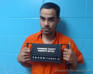 Mugshot of Daniel Reyes Gonzalez booked in Chambers County, Texas on September 1, 2026