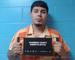 Mugshot of Victor Aaron Ortiz-Hernandez booked in Chambers County, Texas on September 1, 2026