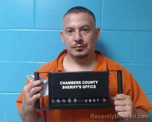 Mugshot of Lionel Richie Saavedra booked in Chambers County, Texas on September 1, 2026