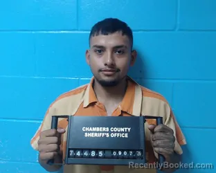 Mugshot of Francisco Garcia-Banuelo booked in Chambers County, Texas on September 7, 2026