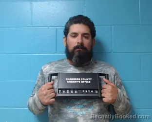 Mugshot of Daniel Lee Trevino booked in Chambers County, Texas on September 24, 2026