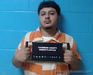 Mugshot of Kelvin Omar Beltran booked in Chambers County, Texas on October 3, 2026
