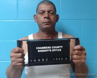 Mugshot of Juan Antonio La O Munive booked in Chambers County, Texas on October 22, 2026