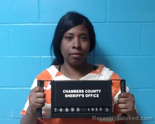 Mugshot of Lanorah Roseanna Bass booked in Chambers County, Texas on October 23, 2026
