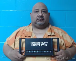 Mugshot of Arnulfo Ramirez booked in Chambers County, Texas on October 26, 2026