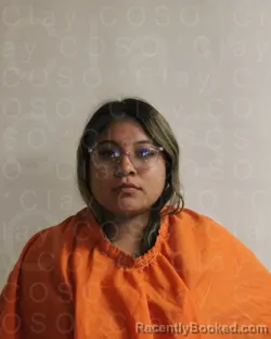 Mugshot of Wendy Monterrubio Castillo, booked in Clay County, Texas on September 2, 2026