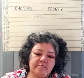 Mugshot of CHARMON MAE HARTLEY booked in Choctaw County, Oklahoma on June 22, 2026