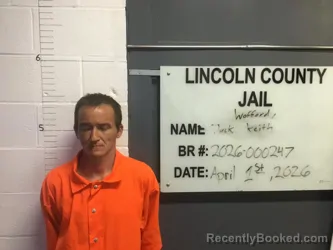 Mugshot of JACK KEITH WOFFORD booked in Lincoln County, Oklahoma on April 1, 2026