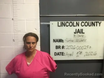 Mugshot of SARHA NICOLE KILGORE booked in Lincoln County, Oklahoma on April 1, 2026