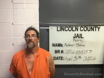 Mugshot of ANTHONY JOSHUA PERRY booked in Lincoln County, Oklahoma on April 3, 2026