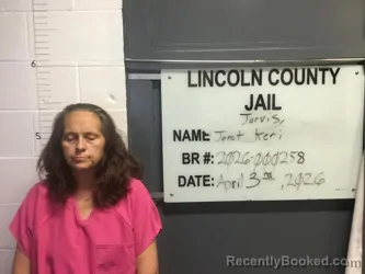 Mugshot of JANET KERI JARVIS booked in Lincoln County, Oklahoma on April 3, 2026