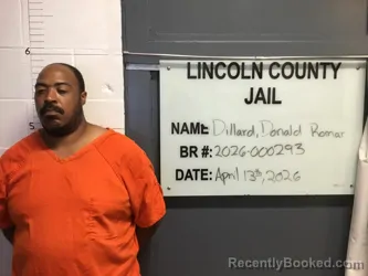Mugshot of DONALD ARSHEED ROMAR DILLARD booked in Lincoln County, Oklahoma on April 13, 2026