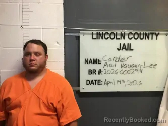 Mugshot of KAIL VAUGHN-LEE CARDER booked in Lincoln County, Oklahoma on April 14, 2026