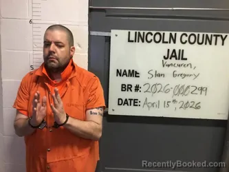 Mugshot of STAN GREGORY VANCUREN booked in Lincoln County, Oklahoma on April 15, 2026