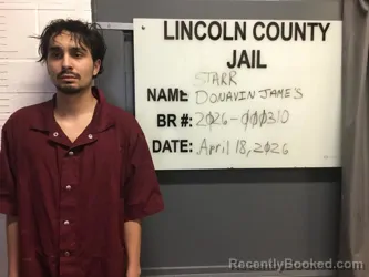 Mugshot of DONAVIN JAMES-LEE STARR booked in Lincoln County, Oklahoma on April 18, 2026