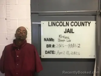 Mugshot of JOSEPH L KIRKLAND booked in Lincoln County, Oklahoma on April 19, 2026