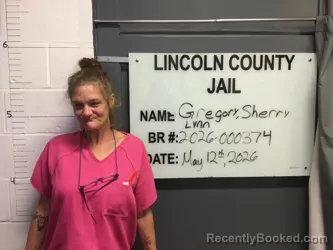 Mugshot of SHERRY LYNN GREGORY booked in Lincoln County, Oklahoma on May 12, 2026
