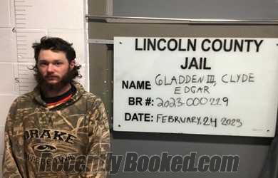 Booking photo from Lincoln County, Oklahoma