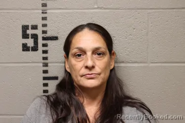 Mugshot of Lynea Dewey booked in Logan County, Oklahoma on October 8, 2026