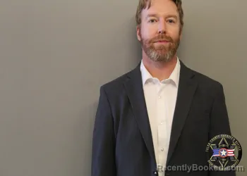 Mugshot of JUSTIN BRETT THOMPSON booked in Tulsa County, Oklahoma on March 23, 2026