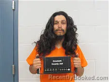 Mugshot of Lazaro Olivarez booked in Crockett County, Texas on August 22, 2026