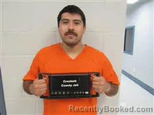 Mugshot of Marcos Antonio Quiroz booked in Crockett County, Texas on August 22, 2026