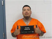 Mugshot of Erasmo Garcia booked in Crockett County, Texas on August 28, 2026