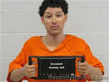 Mugshot of Xavier Alexandro Martinez booked in Crockett County, Texas on August 28, 2026