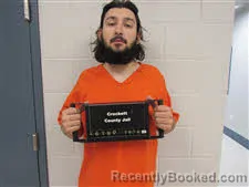 Mugshot of Ryan Richard Hill booked in Crockett County, Texas on October 16, 2026