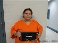 Mugshot of Dolores Eudelia Gutierrez booked in Crockett County, Texas on October 16, 2026