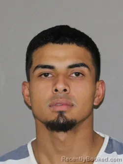 Mugshot of Israel Rodriguez Saldana booked in Denton County, Texas on May 21, 2026