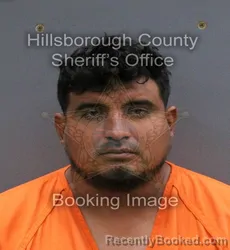 Mugshot of ABEL AREVALO HILERIO booked in Hillsborough County, Florida on April 7, 2026
