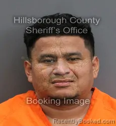 Mugshot of ANGEL EDUARDO CALDERON CIFUENTES booked in Hillsborough County, Florida on June 18, 2026