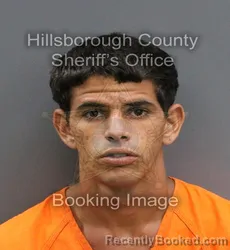 Mugshot of RICHARD JOHIN CEBALLOS RODRIGUEZ booked in Hillsborough County, Florida on June 19, 2026