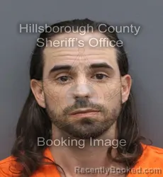 Mugshot of JUSTIN DELGADO booked in Hillsborough County, Florida on August 2, 2026