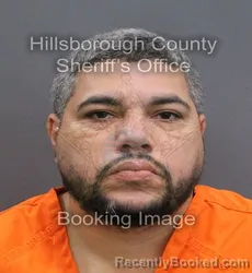 Mugshot of ANGEL MANUEL CRUZ-MOLINA booked in Hillsborough County, Florida on August 3, 2026