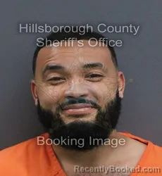 Mugshot of Jair Rashaud Santiago booked in Hillsborough County, Florida on August 23, 2026