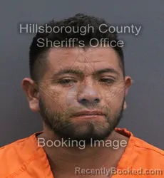 Mugshot of Jose Maria Vasquez Santos booked in Hillsborough County, Florida on August 23, 2026