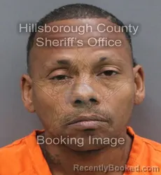 Mugshot of Allen Carnell Santiago booked in Hillsborough County, Florida on August 23, 2026