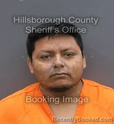Mugshot of Brayan Aguilar Romero booked in Hillsborough County, Florida on August 24, 2026