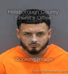 Mugshot of Christopher Torres Vazquez booked in Hillsborough County, Florida on August 24, 2026