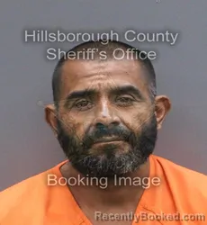 Mugshot of Alfredo Almaraz booked in Hillsborough County, Florida on August 24, 2026