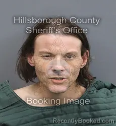 Mugshot of Jesse Travis Mccarty booked in Hillsborough County, Florida on August 24, 2026