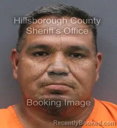 Mugshot of Ricardo Coronado booked in Hillsborough County, Florida on August 25, 2026
