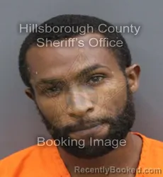 Mugshot of Keon Asheem Simmonds booked in Hillsborough County, Florida on August 25, 2026