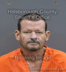 Mugshot of Stephen Edward Evans booked in Hillsborough County, Florida on August 25, 2026