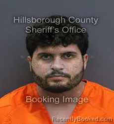 Mugshot of Kevin Nieves Santiesteban booked in Hillsborough County, Florida on August 26, 2026