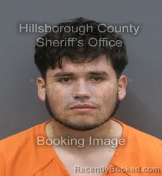 Mugshot of Kenneth Jassiel Gabarrete Hernandez booked in Hillsborough County, Florida on August 27, 2026